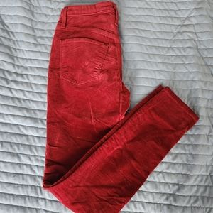 Red velvet skinny jeans size small